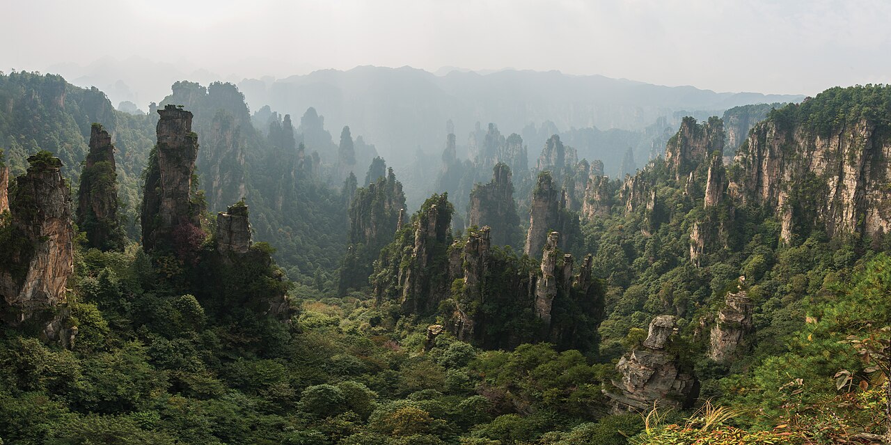张家界武陵源天子山的石英砂岩峰林景观